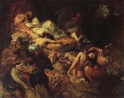 Eugene Delacroix Stgudie to the death of the Sardanapal oil
